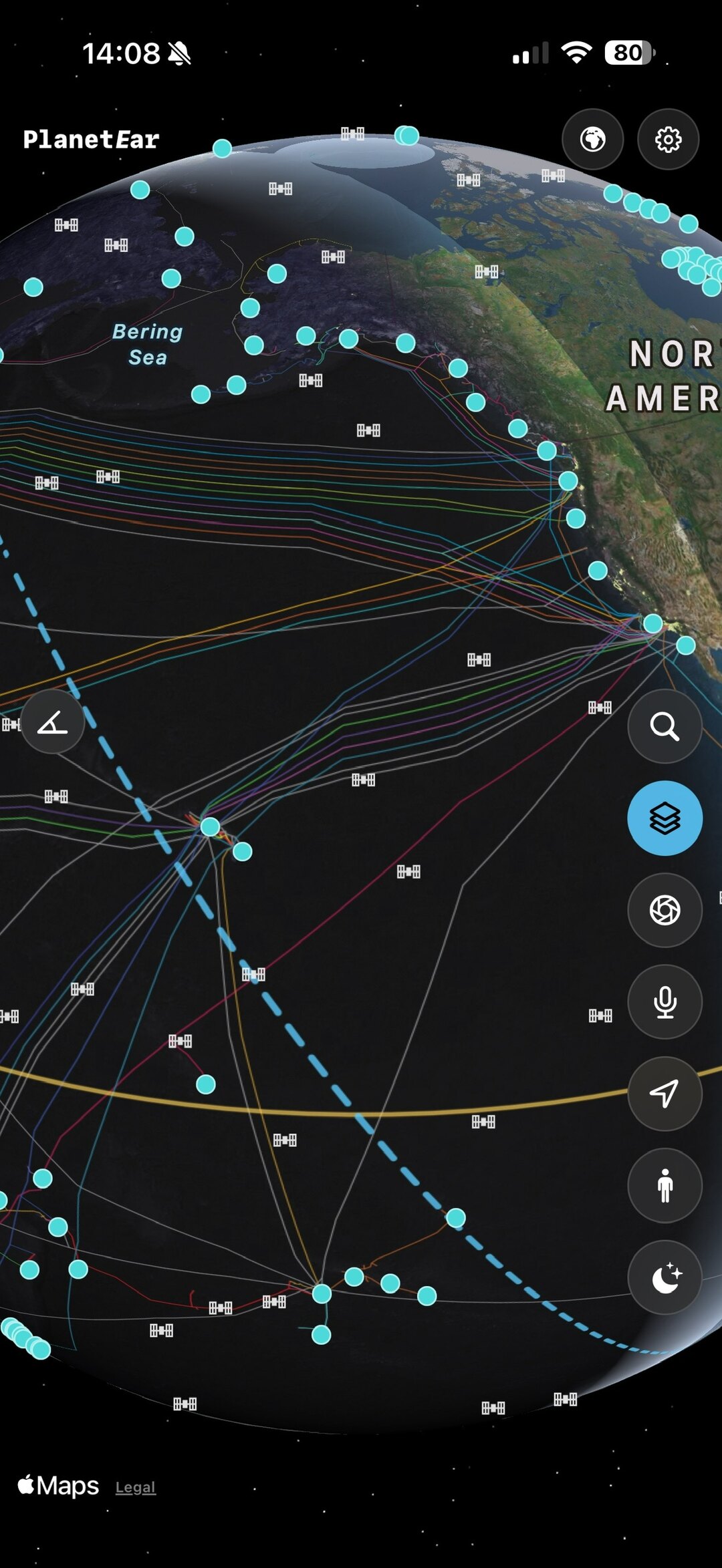 PlanetEar showing the whole Earth from orbit