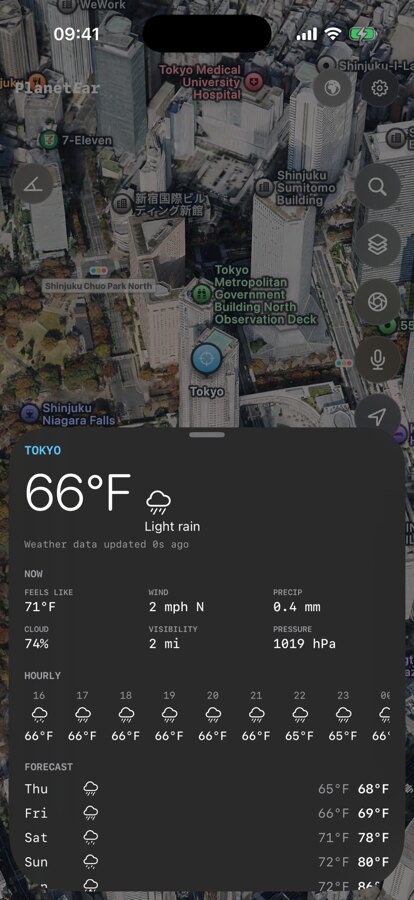 Weather anywhere